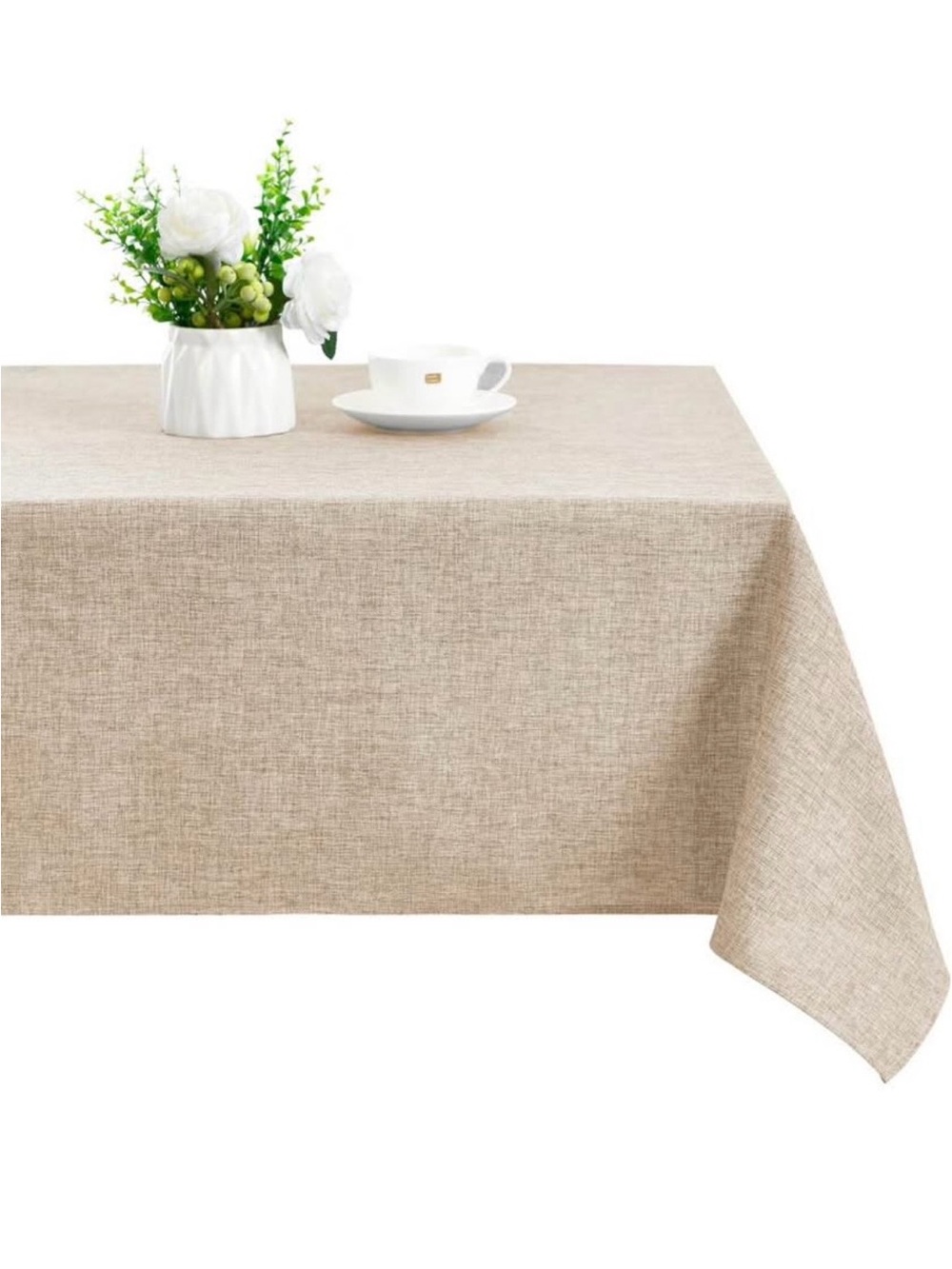 Beige Linen-Texture Tablecloth - Home Dining (60x120”)